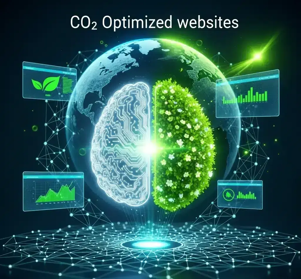 CO₂-optimierte Websites Dashboard zeigt 0.22g Verbrauch