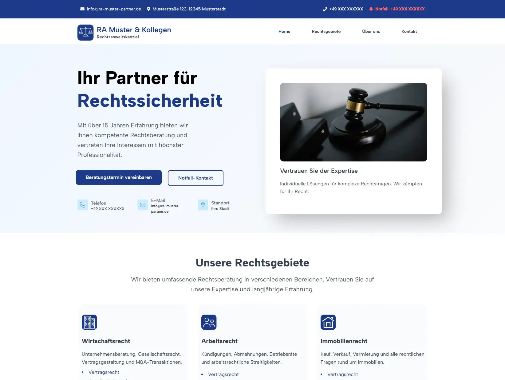 Webdesign für eine Rechtsanwaltskanzlei in Kiel